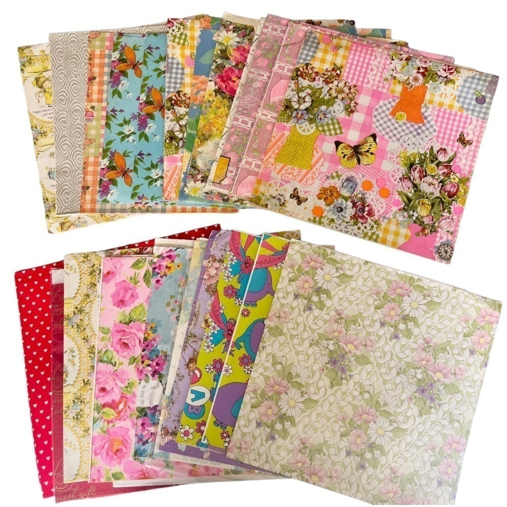 Vintage Wrapping Paper Lot
